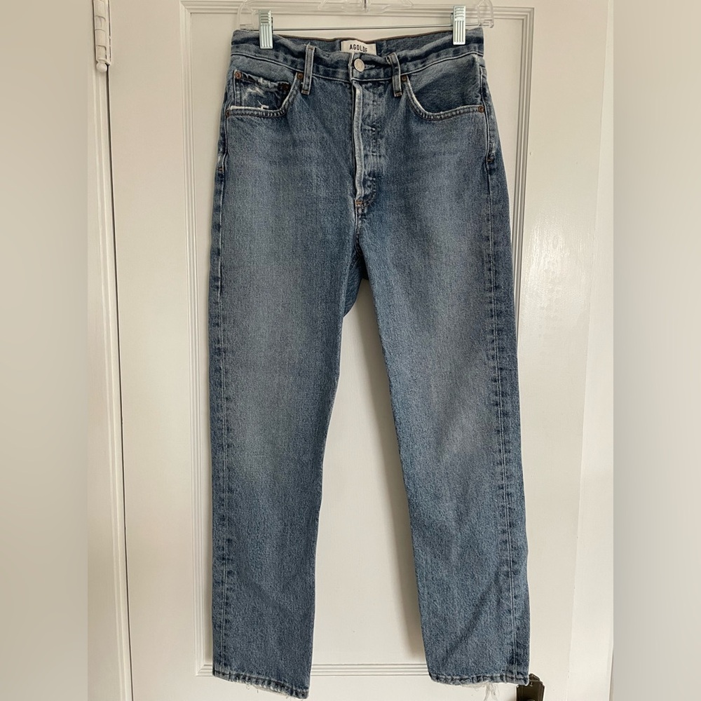 Agolde Riley High Rise Straight Leg Jeans in Pastime
